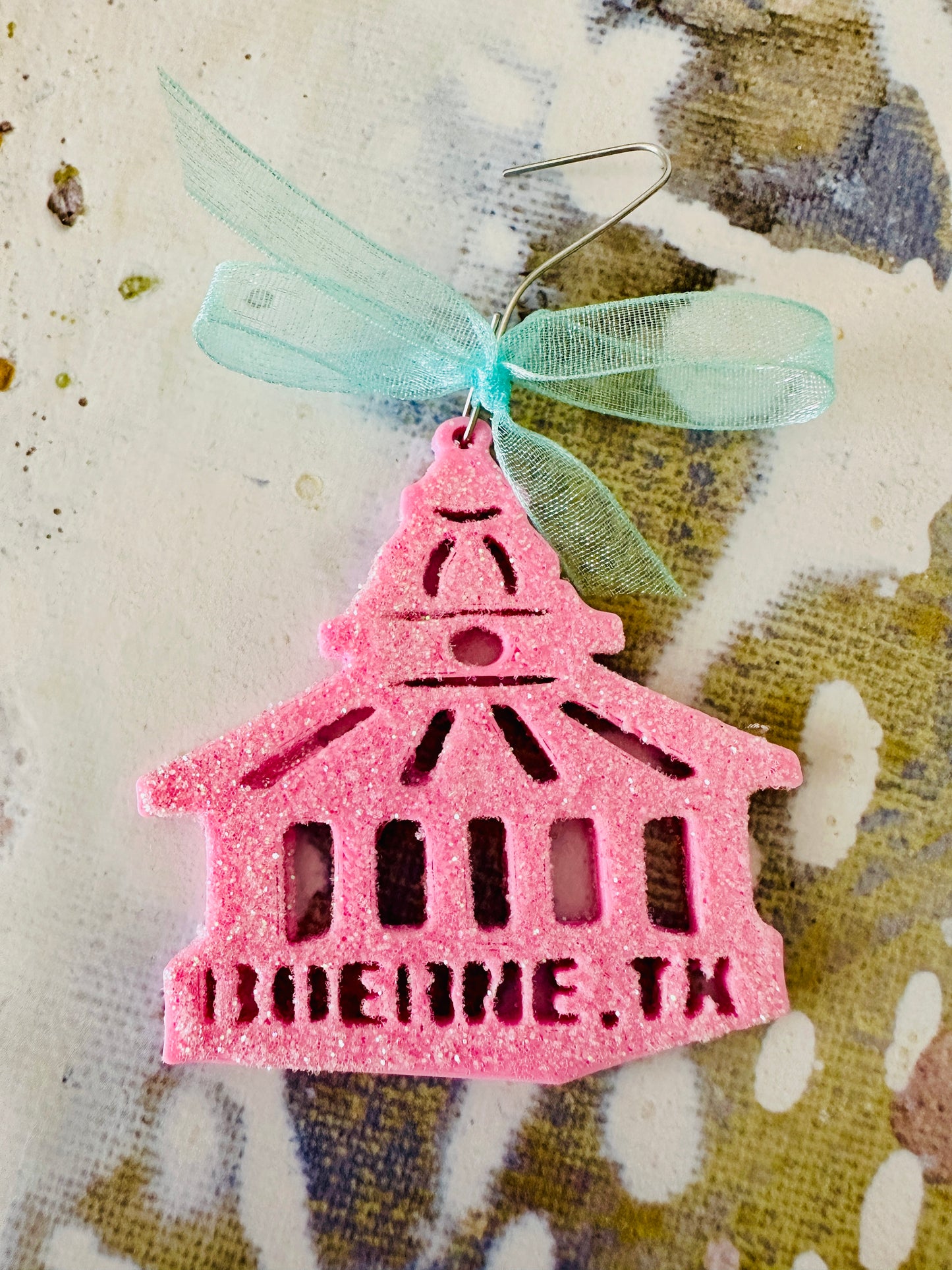 Pink Glitter Boerne Gazebo Ornament