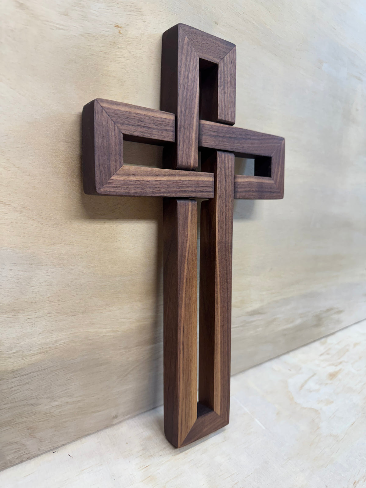 Walnut Woven Cross