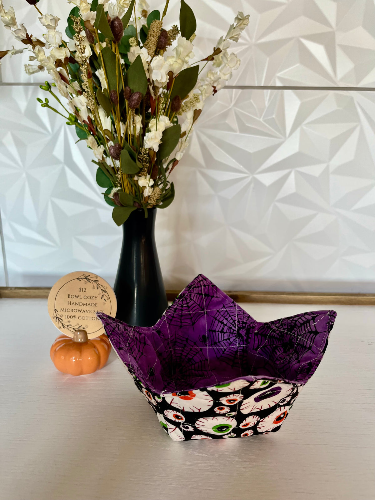 Halloween Eyes Bowl Cozy Purple