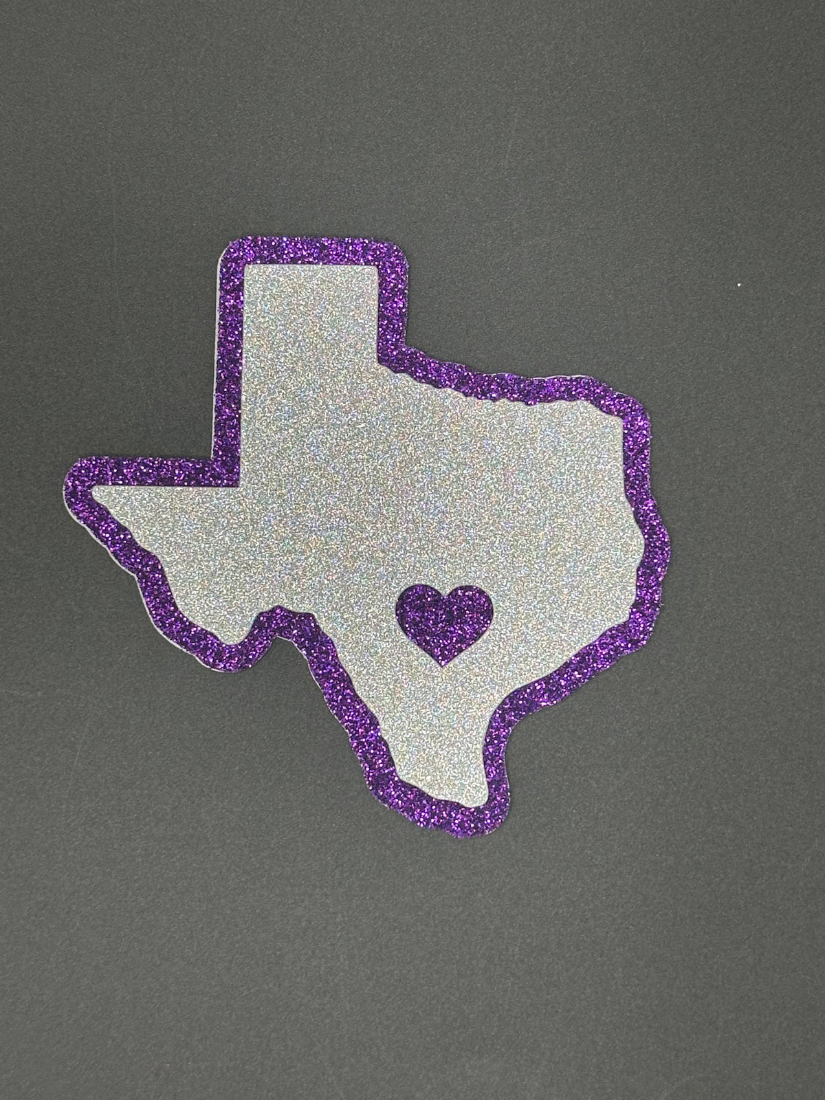 Small Cutout For Homecoming Mum- Texas Heart, Purple