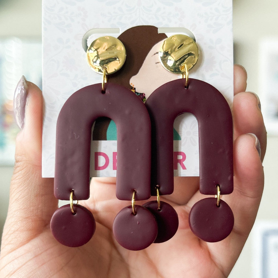 Earrings- Maroon Dangles