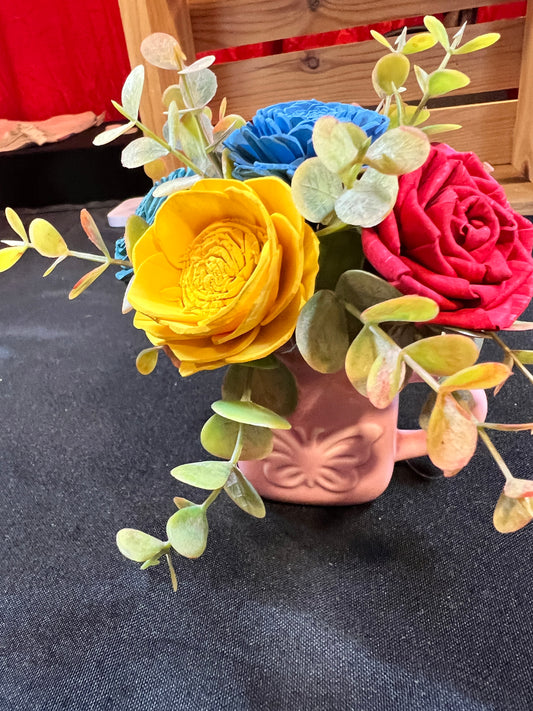 Sola wood flowers in small Cup