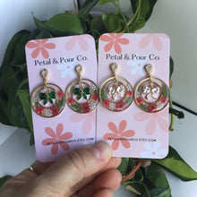 Real Flower Christmas Earrings