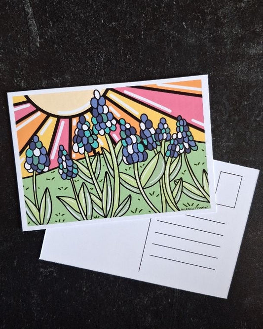 Mini Postcard - Bluebonnets