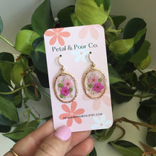 Real Flower Oval Earring