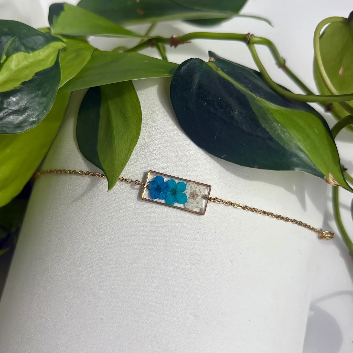 Real Flower Rectangle Bracelet