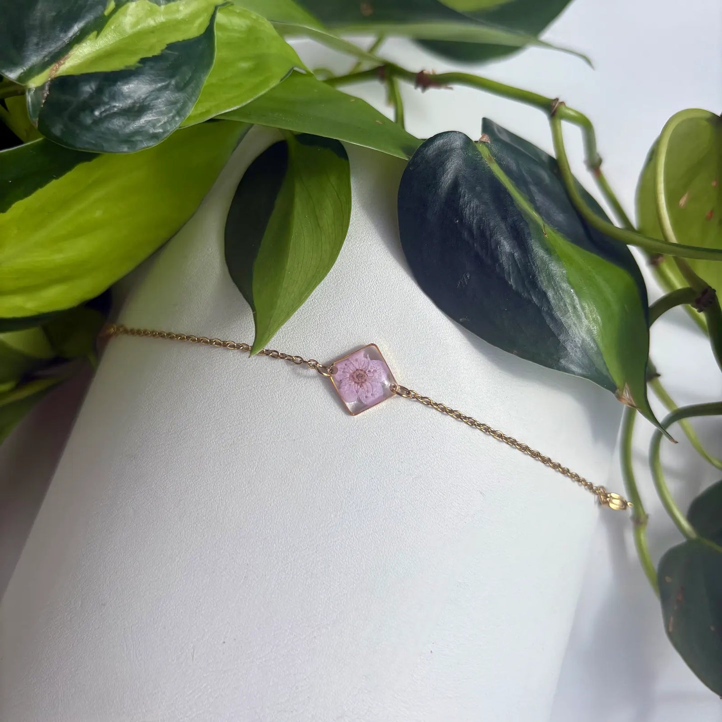 Real Flower Square Bracelet