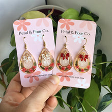 Real Flower Christmas Earrings