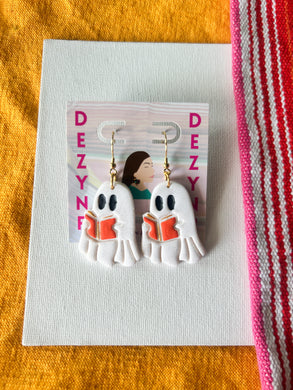 Earrings- Reading Ghosts in Orange