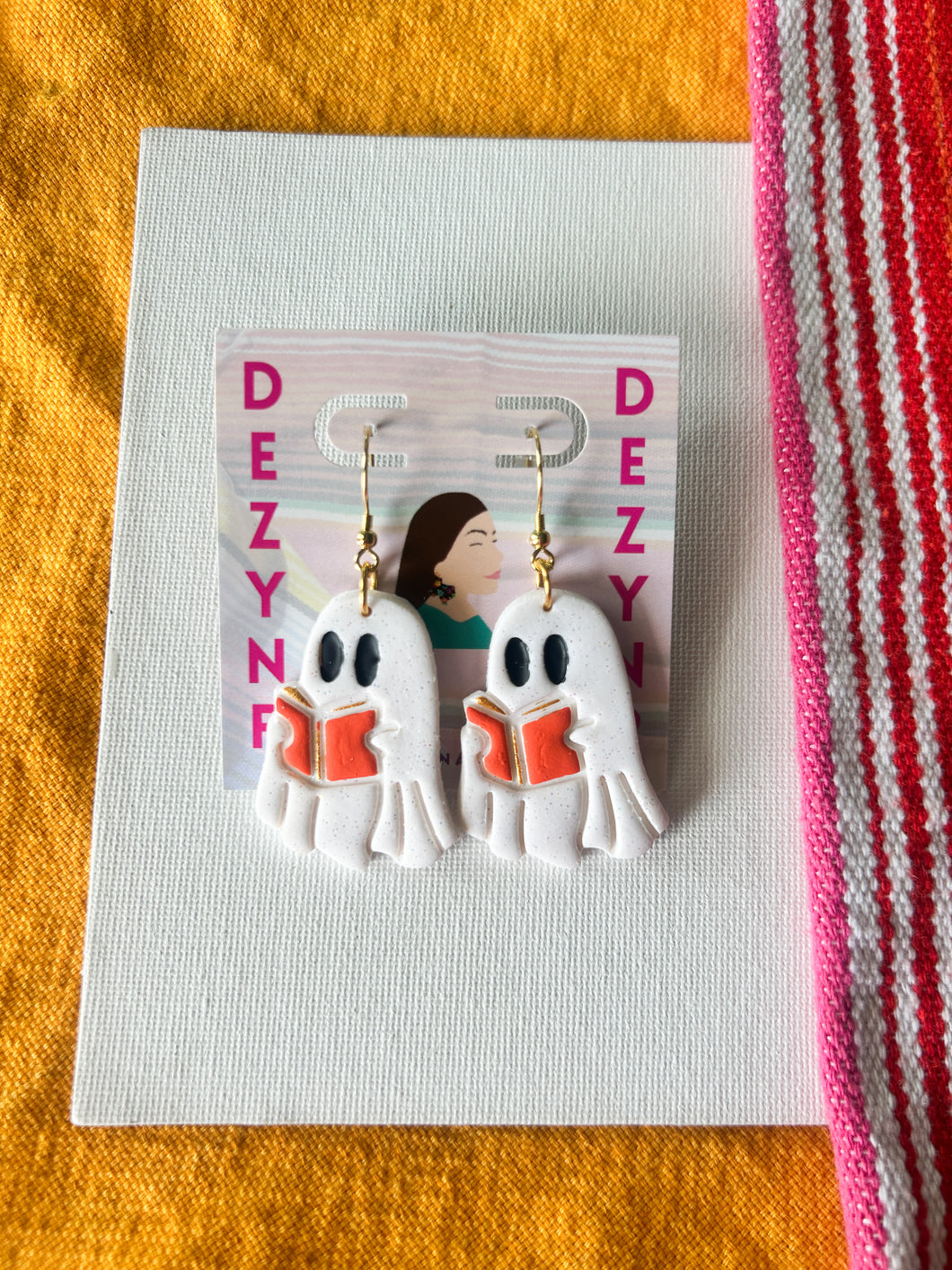 Earrings- Reading Ghosts in Orange