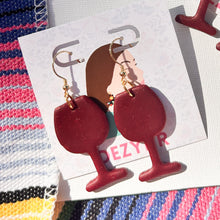 Earrings- Maroon wine glass