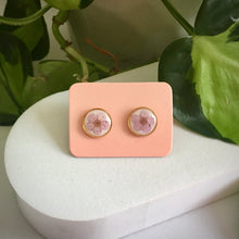 Real Flower Round Stud Earring