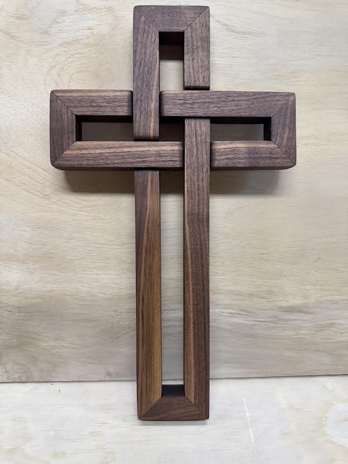 Walnut Woven Cross