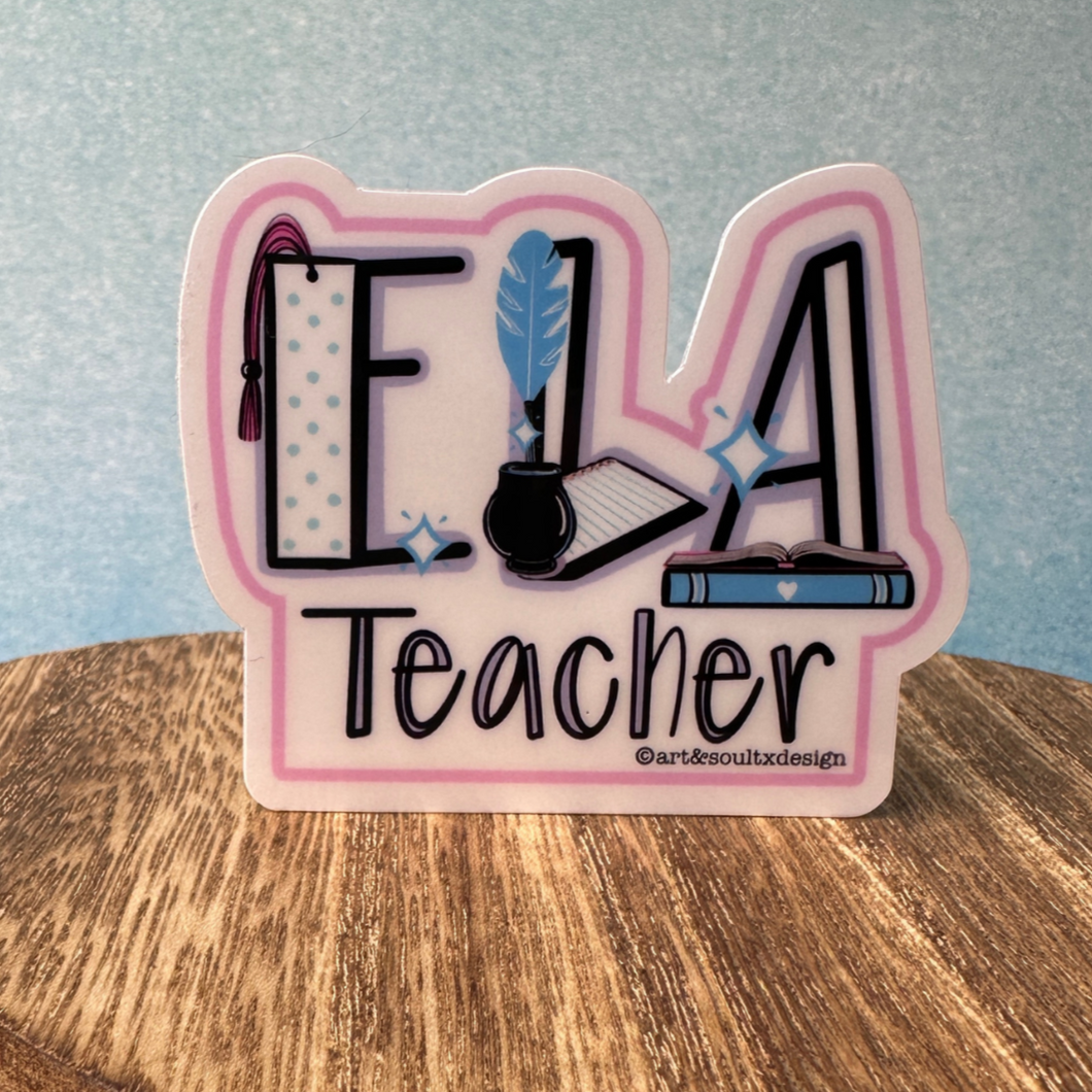 ELA Teacher Waterproof Stickers