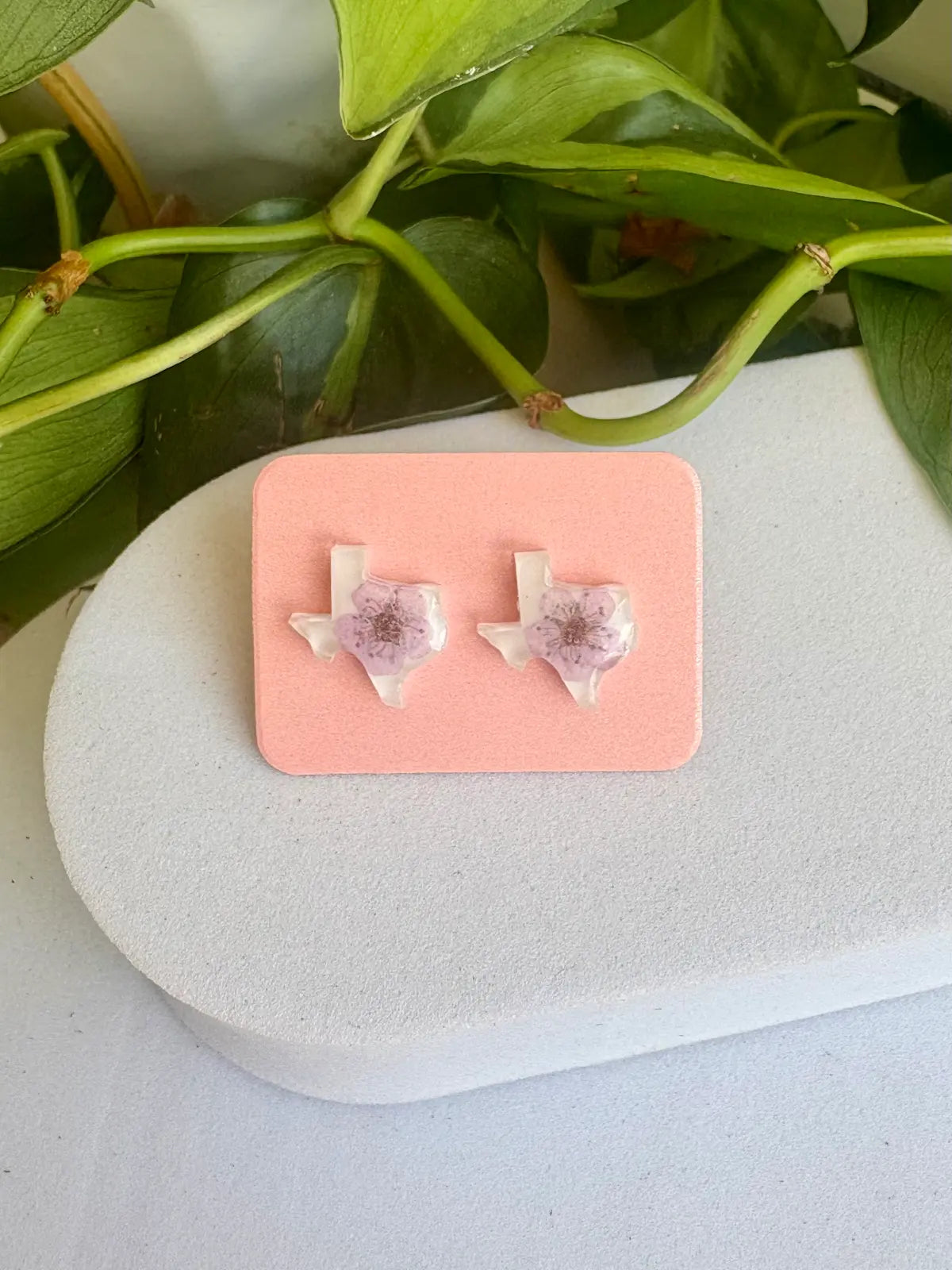 Real Flower Texas Stud Earring