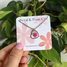 Real Flower Heart Necklace (Silver)