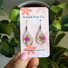 Real Flower Teardrop Earring