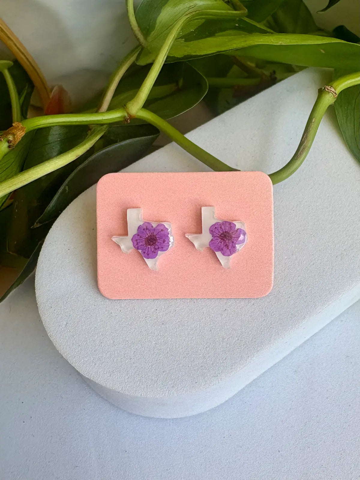 Real Flower Texas Stud Earring