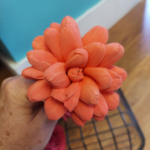 Ball point pens with hand painted sola wood flower