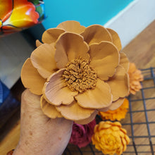 Ball point pens with hand painted sola wood flower