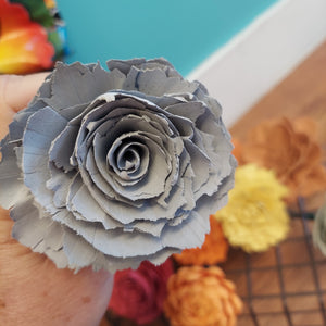 Ball point pens with hand painted sola wood flower