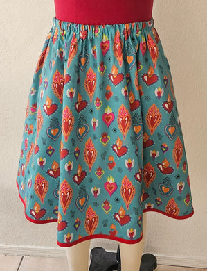 Women's Skirt- Flaming Hearts