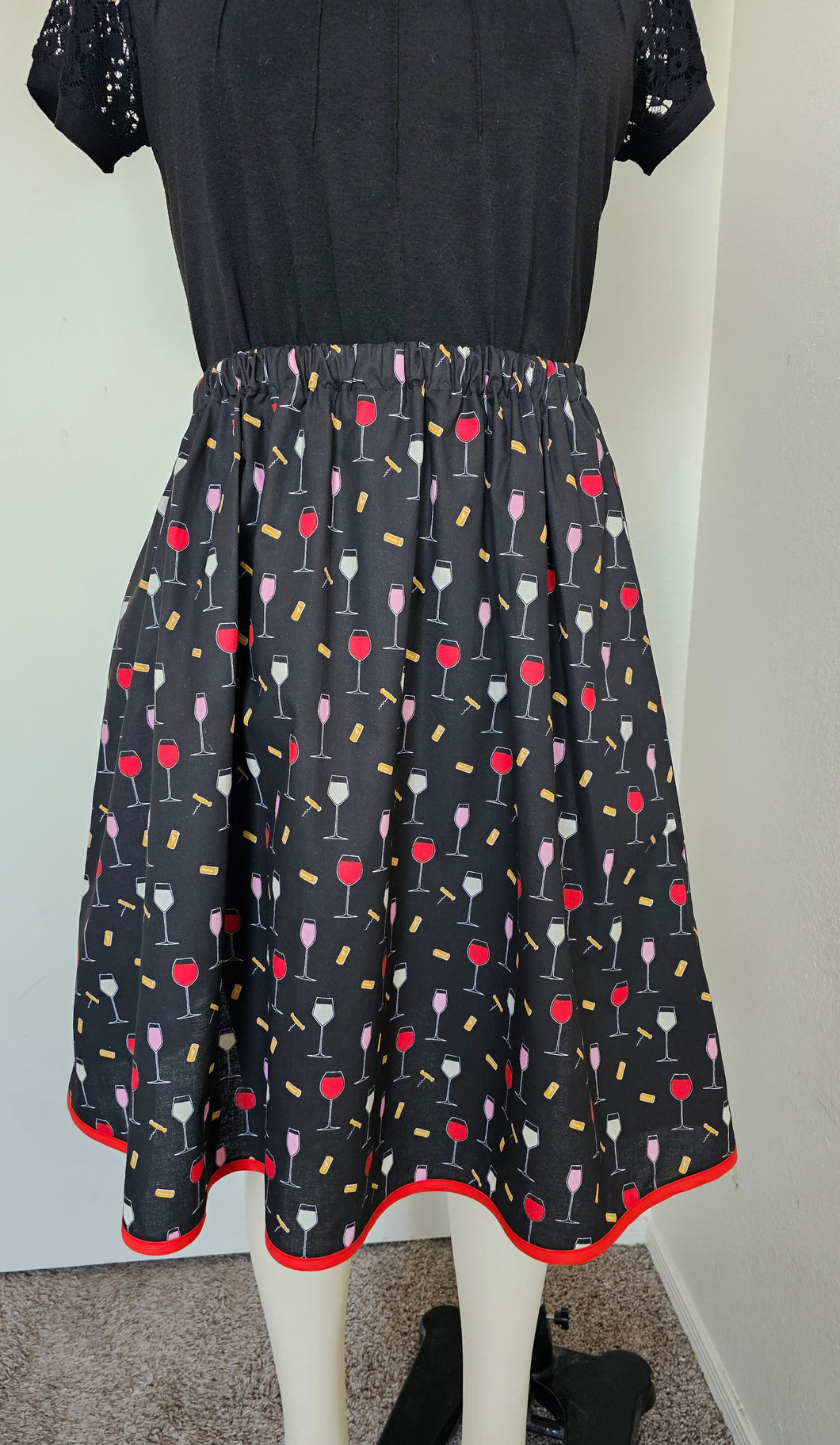 Women's Skirt-Wine Glasses