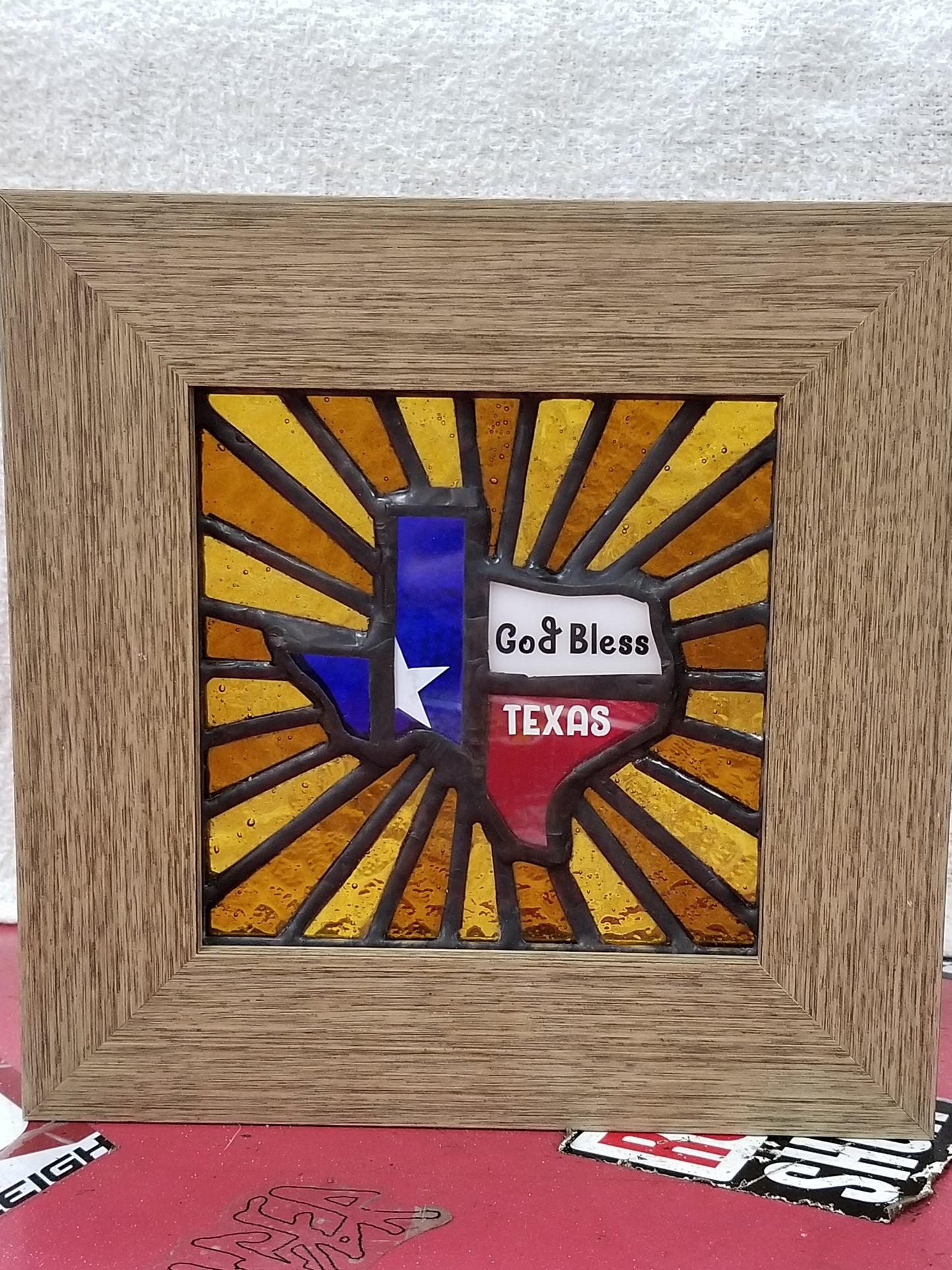 God Bless Texas small framed