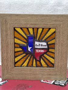 God Bless Texas small framed