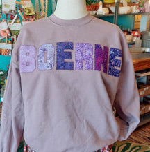 BOERNE patchwork sweatshirt- purple