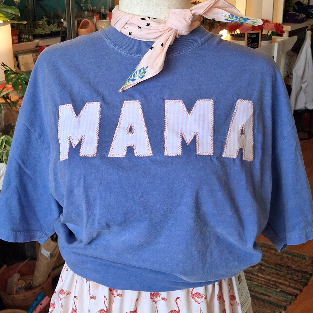 MAMA patchwork short sleeve shirt
