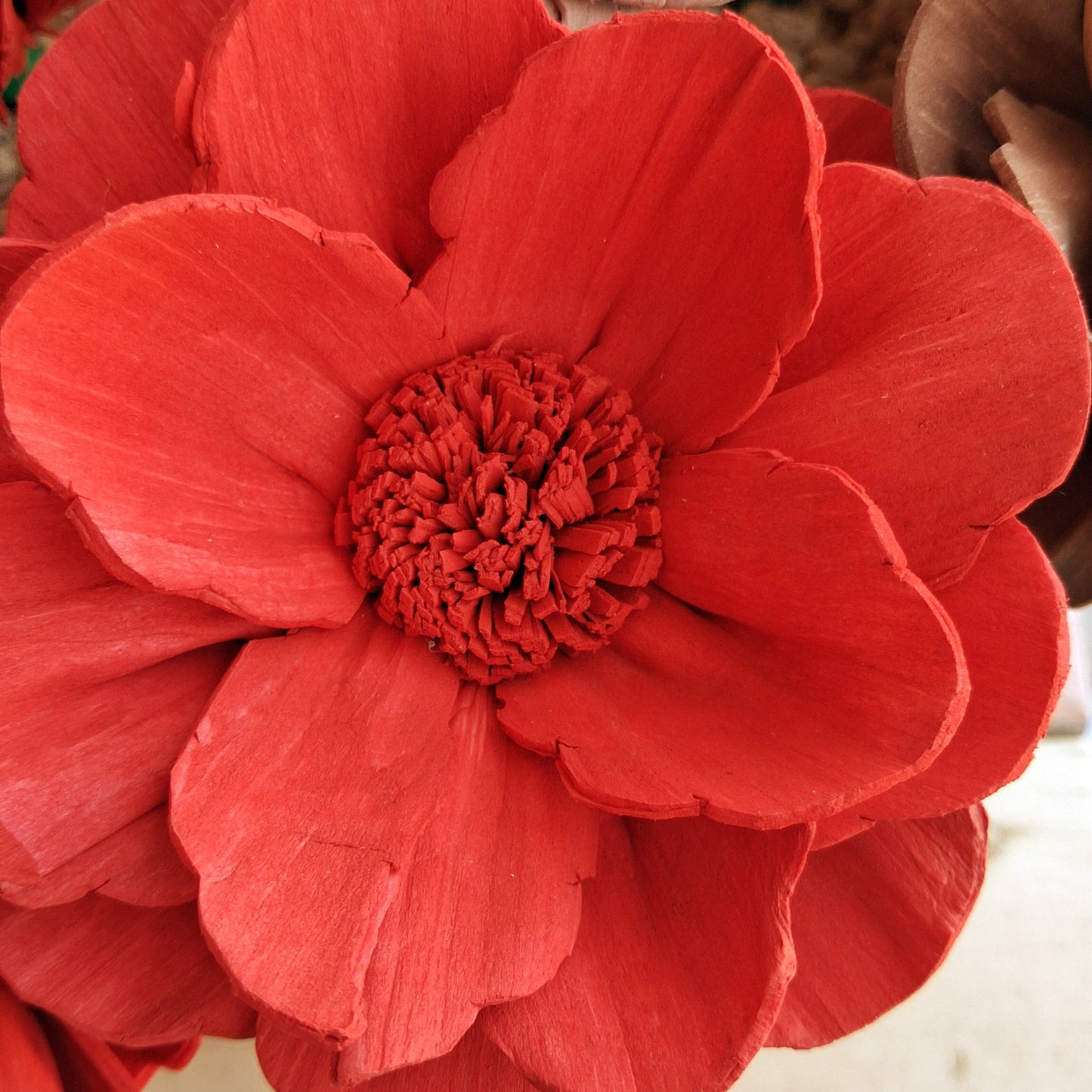 Ball point pens with hand painted sola wood flower