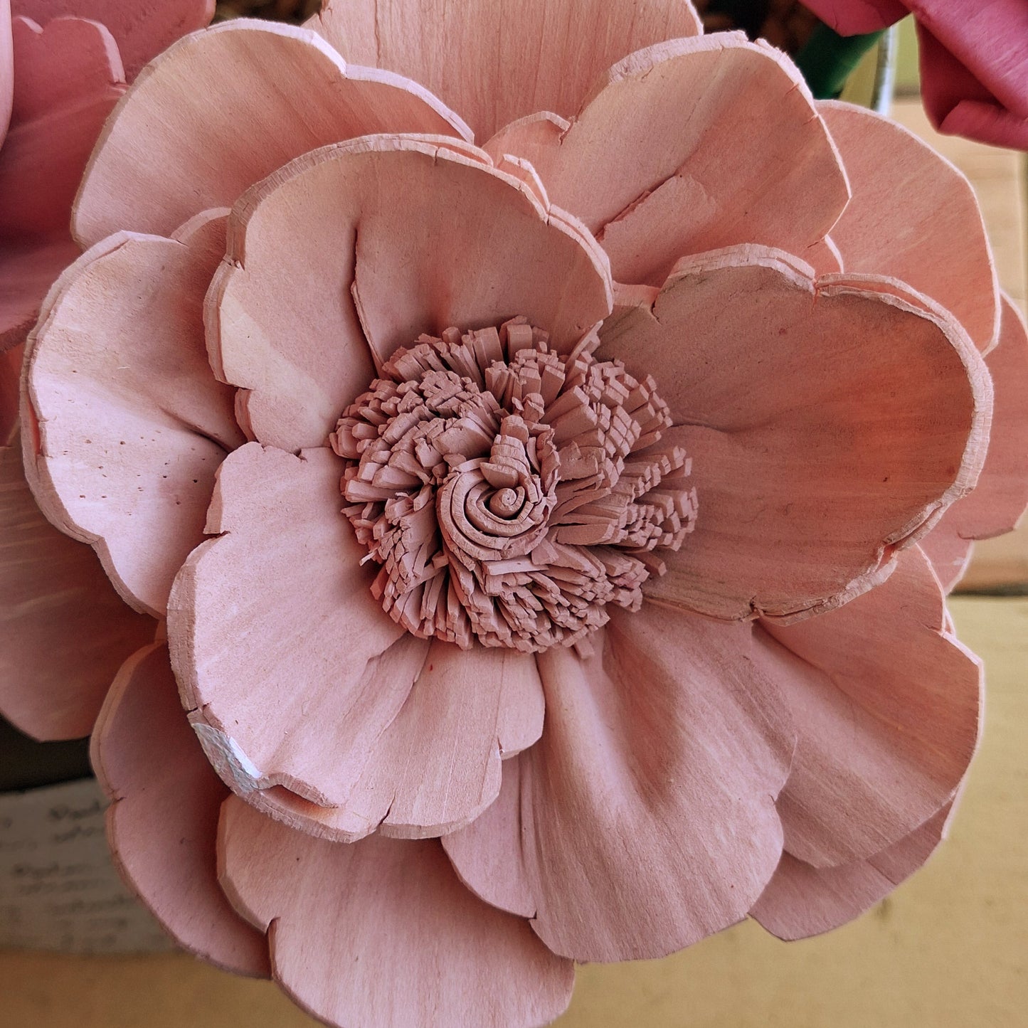 Ball point pens with hand painted sola wood flower