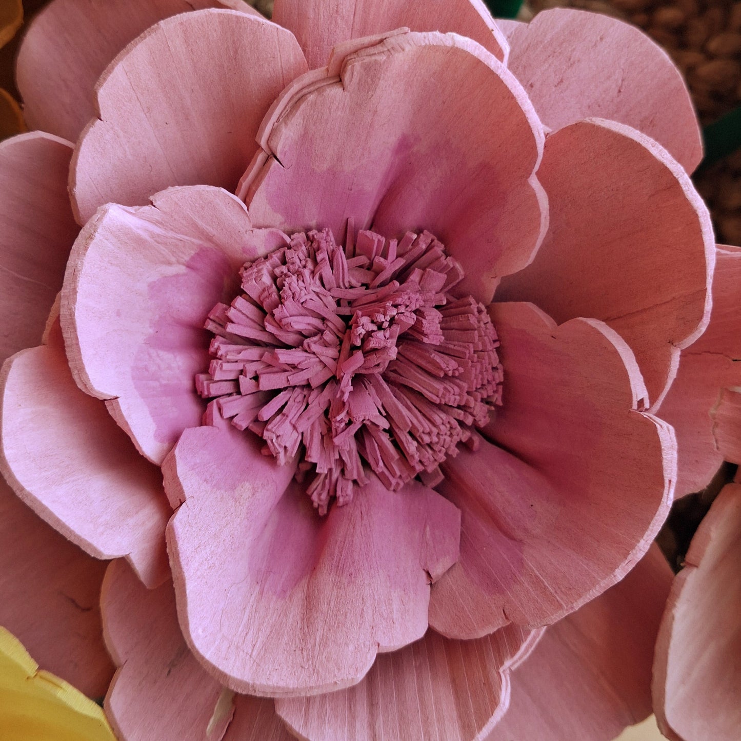 Ball point pens with hand painted sola wood flower
