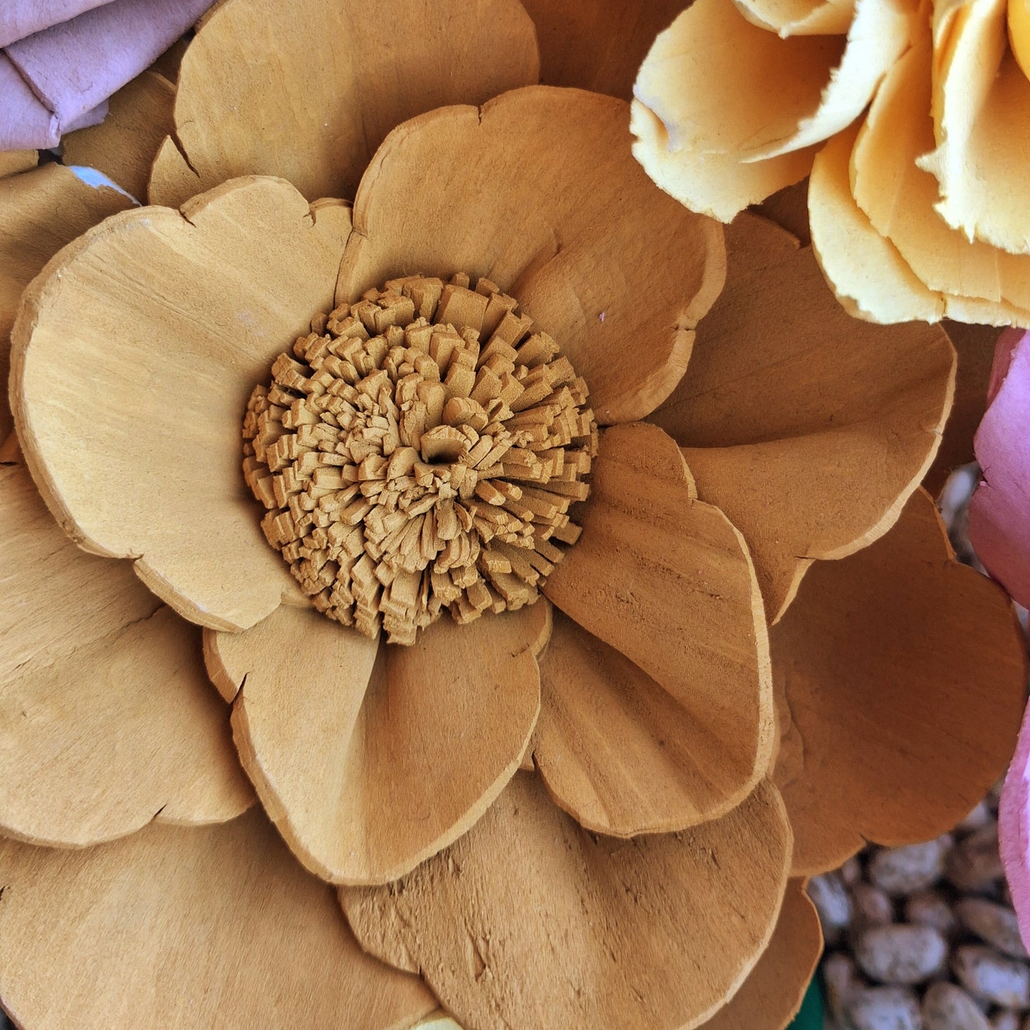 Ball point pens with hand painted sola wood flower
