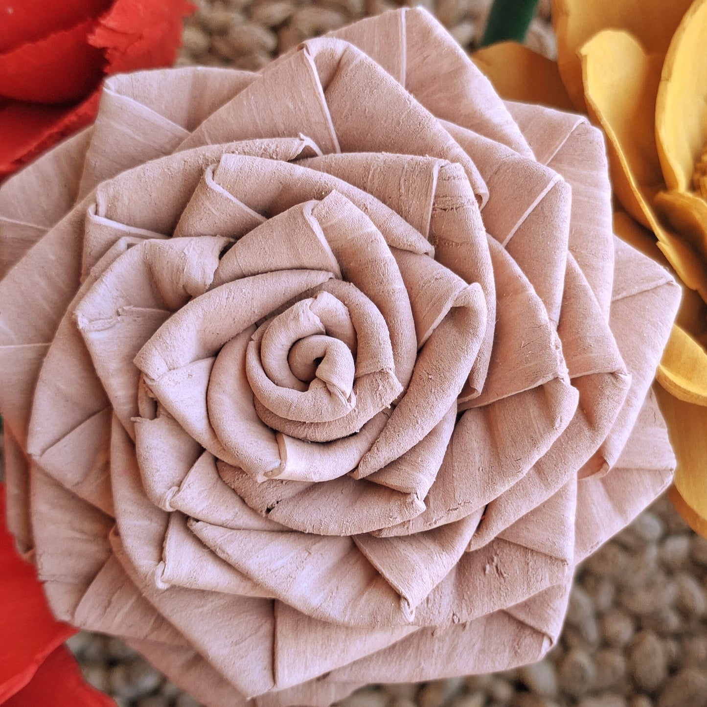 Ball point pens with hand painted sola wood flower