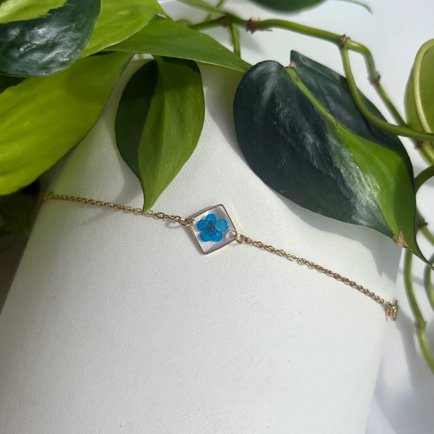 Real Flower Square Bracelet