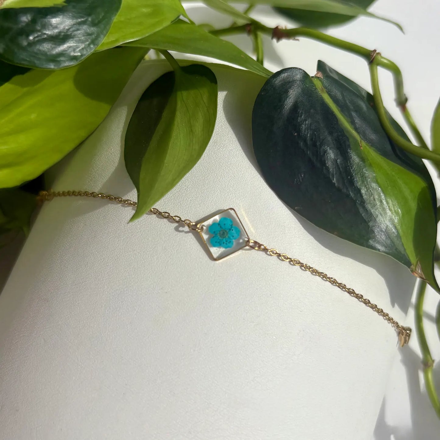 Real Flower Square Bracelet