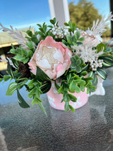 Sola Wood Floral Arrangement in Pink cup with bows