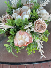 Sola Wood Floral Arrangement in Pink cup with bows