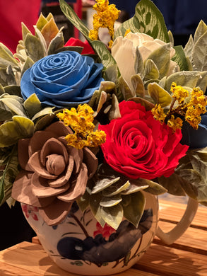 Sola Wood flowers in tea pot