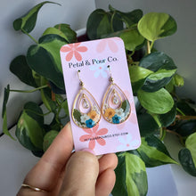Real Flower Teardrop Dangle Earring