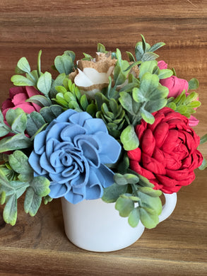 Sola wood flowers in small Cup