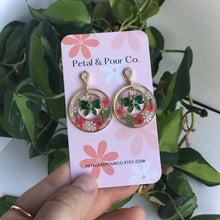 Real Flower Christmas Earrings