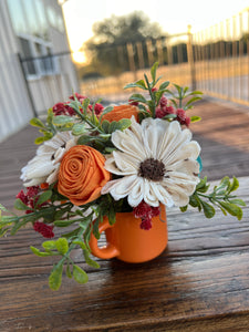 Sola wood flowers in small Cup