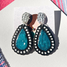 Earrings- Black Western with Turquoise