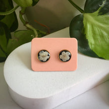 Real Flower Round Stud Earring