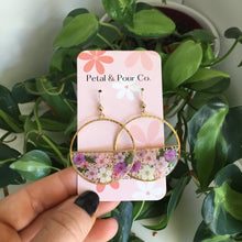 Real Flower 1/2 Round Earring