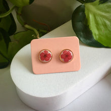 Real Flower Round Stud Earring