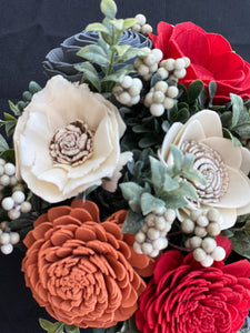 Sola Wood flowers in mushroom ceramic plantar